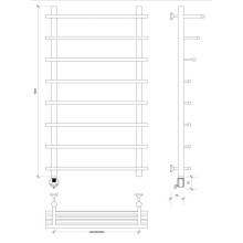 Полотенцесушитель электрический 1070х600 ТЭН левый Secado Турин 6 4603759404271