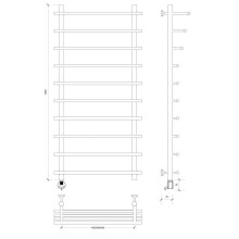 Полотенцесушитель электрический 1270х700 ТЭН левый Secado Турин 6 4603777456221