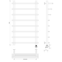 Полотенцесушитель электрический 1070х700 ТЭН правый Secado Турин 6 4603777456191