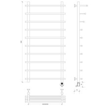 Полотенцесушитель электрический 1270х700 ТЭН правый Secado Турин 6 4603777456238