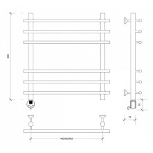 Полотенцесушитель электрический 670х600 ТЭН левый Secado Турин Плюс 4603759407517
