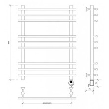 Полотенцесушитель электрический 870х600 ТЭН правый Secado Турин Плюс 4603777440343