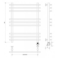Полотенцесушитель электрический 870х700 ТЭН правый Secado Турин Плюс 4603777456337