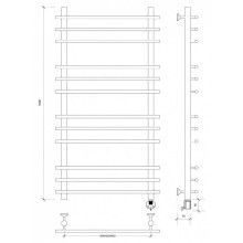 Полотенцесушитель электрический 1070х700 ТЭН правый Secado Турин Плюс 4603777456375