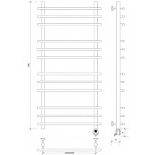 Полотенцесушитель электрический 1270х700 ТЭН правый Secado Турин Плюс 4603777456436