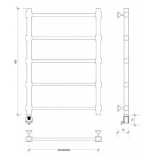Полотенцесушитель электрический 870х532 ТЭН левый Secado Флоренция 2 4603759404332