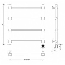Полотенцесушитель электрический 670х632 ТЭН правый Secado Флоренция 2 4603777440480