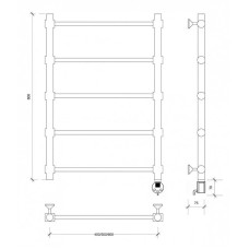 Полотенцесушитель электрический 870х532 ТЭН правый Secado Флоренция 2 4603777440503