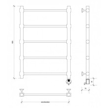 Полотенцесушитель электрический 870х632 ТЭН правый Secado Флоренция 2 4603777440510