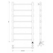 Полотенцесушитель электрический 1070х432 ТЭН правый Secado Флоренция 2 4603777440527