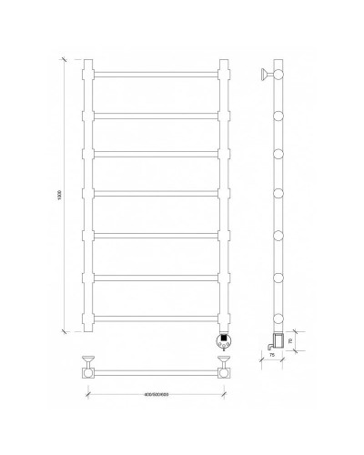 Полотенцесушитель электрический 1070х432 ТЭН правый Secado Флоренция 2 4603777440527