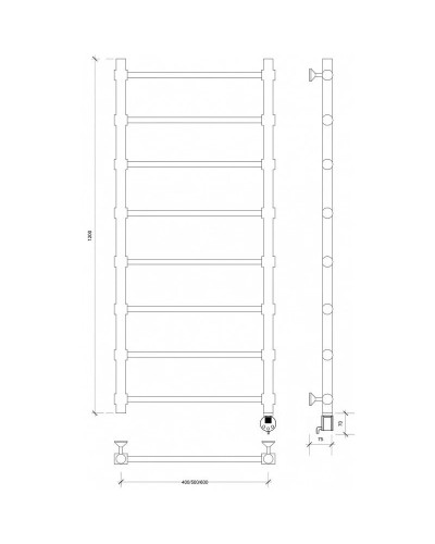 Полотенцесушитель электрический 1270х632 ТЭН правый Secado Флоренция 2 4603777440572
