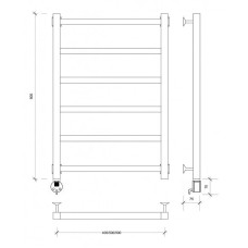 Полотенцесушитель электрический 870х430 ТЭН левый Secado Корато 1 4603777441562