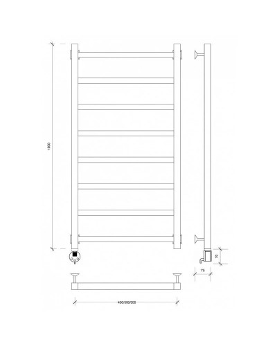 Полотенцесушитель электрический 1070х530 ТЭН левый Secado Корато 1 4603777441647