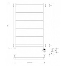 Полотенцесушитель электрический 870х630 ТЭН правый Secado Корато 1 4603777441616