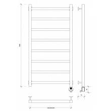 Полотенцесушитель электрический 1070х530 ТЭН правый Secado Корато 1 4603777441654