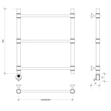 Полотенцесушитель электрический 670х532 ТЭН левый Secado Флоренция 1 4603759407555
