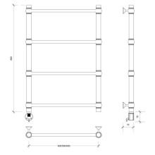 Полотенцесушитель электрический 870х632 ТЭН левый Secado Флоренция 1 4603759404394