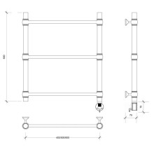 Полотенцесушитель электрический 670х632 ТЭН правый Secado Флоренция 1 4603777440398