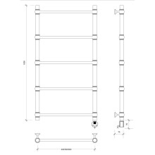 Полотенцесушитель электрический 1070х432 ТЭН правый Secado Флоренция 1 4603777440435