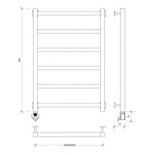 Полотенцесушитель электрический 870х630 ТЭН левый Secado Корато 1 4603777479435