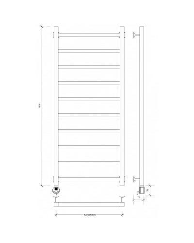 Полотенцесушитель электрический 1270х430 ТЭН левый Secado Корато 1 4603777479510