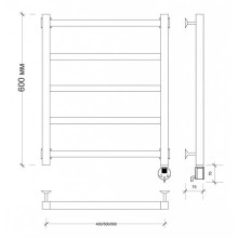 Полотенцесушитель электрический 670х430 ТЭН правый Secado Корато 1 4603777470975