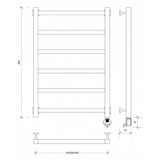 Полотенцесушитель электрический 870х430 ТЭН правый Secado Корато 1 4603777479404