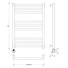 Полотенцесушитель электрический 870х530 ТЭН левый Secado Корато 3 4603777442408
