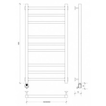 Полотенцесушитель электрический 1070х430 ТЭН левый Secado Корато 3 4603777441784