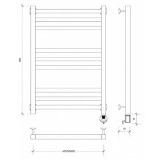 Полотенцесушитель электрический 870х430 ТЭН правый Secado Корато 3 4603777441753