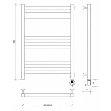 Полотенцесушитель электрический 870х530 ТЭН правый Secado Корато 3 4603777442415