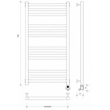 Полотенцесушитель электрический 1270х430 ТЭН правый Secado Корато 3 4603777441852