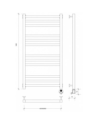 Полотенцесушитель электрический 1270х530 ТЭН правый Secado Корато 3 4603777458355