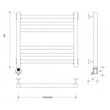 Полотенцесушитель электрический 670х530 ТЭН левый Secado Корато 3 4603777472573