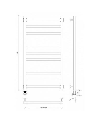 Полотенцесушитель электрический 1070х630 ТЭН левый Secado Корато 3 4603777442149