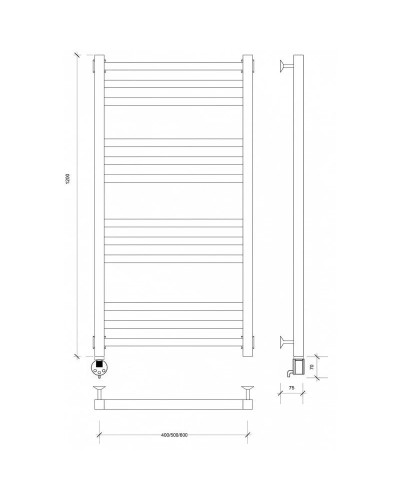 Полотенцесушитель электрический 1270х630 ТЭН левый Secado Корато 3 4603777442187