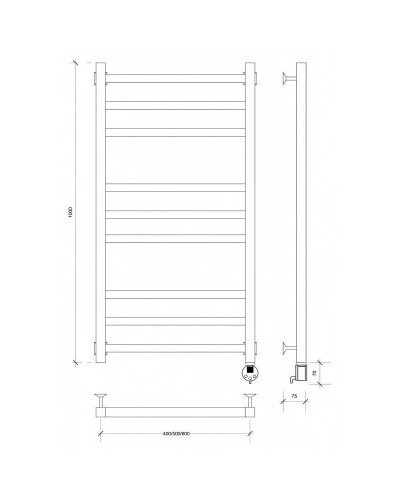 Полотенцесушитель электрический 1070х530 ТЭН правый Secado Корато 3 4603777442132