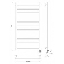 Полотенцесушитель электрический 1070х630 ТЭН правый Secado Корато 3 4603777442156
