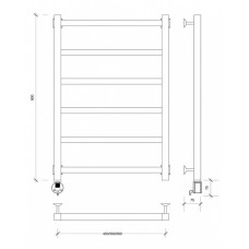 Полотенцесушитель электрический 870х530 ТЭН левый Secado Корсико 1 4603777441906