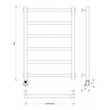 Полотенцесушитель электрический 870х630 ТЭН левый Secado Корсико 1 4603777441920