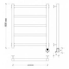 Полотенцесушитель электрический 670х630 ТЭН правый Secado Корсико 1 4603777472702