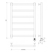 Полотенцесушитель электрический 870х630 ТЭН правый Secado Корсико 1 4603777441937