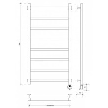 Полотенцесушитель электрический 1070х630 ТЭН правый Secado Корсико 1 4603777441999