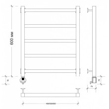 Полотенцесушитель электрический 670х430 ТЭН левый Secado Корсико 1 4603777472740
