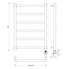 Полотенцесушитель электрический 870х530 ТЭН правый Secado Корсико 1 4603777475277