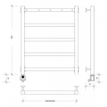 Полотенцесушитель электрический 670х630 ТЭН левый Secado Корсико 1К 4603777472931