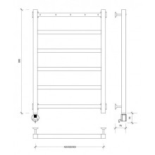 Полотенцесушитель электрический 870х630 ТЭН левый Secado Корсико 1К 4603777472962