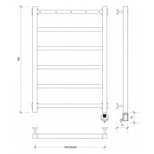 Полотенцесушитель электрический 870х530 ТЭН правый Secado Корсико 1К 4603777473075