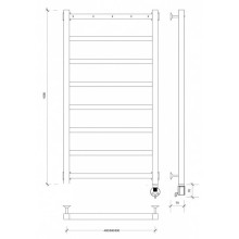 Полотенцесушитель электрический 1070х530 ТЭН правый Secado Корсико 1К 4603777473105